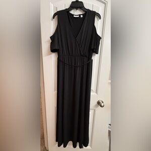 New York & Company Black Cold Shoulder Dress